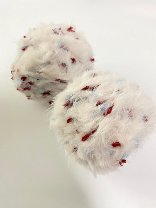 Close-up texture of First Snow fancy yarn