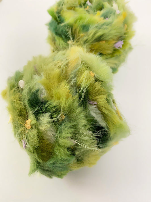 Close-up texture of Wild Meadow fancy yarn