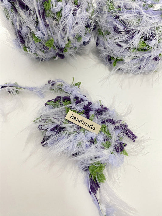 Close up texture of Lavender Vine botanical inspired textured yarn