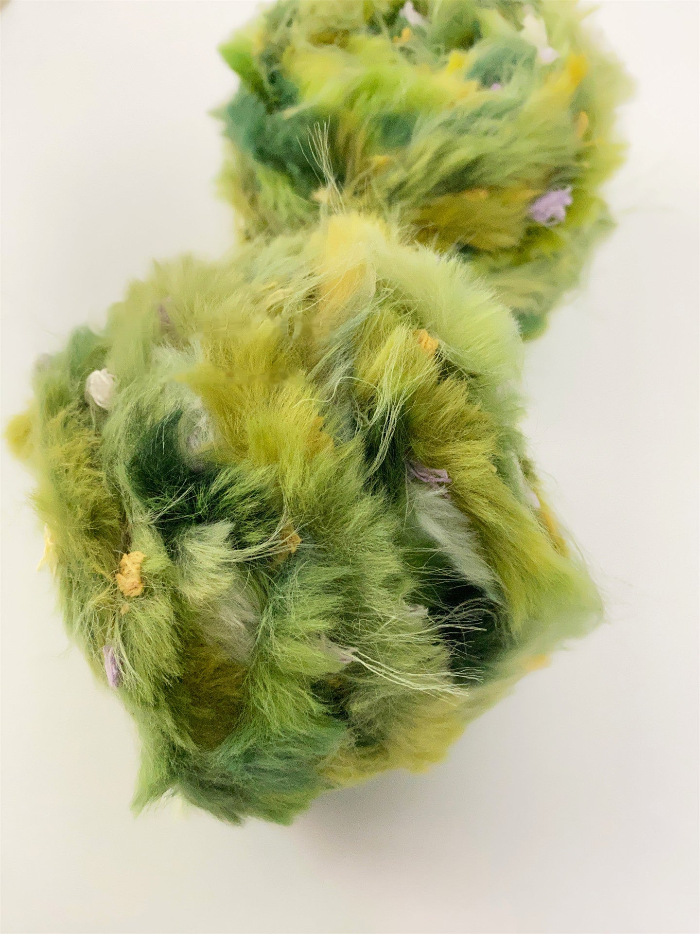 Close-up texture of Wild Meadow fancy yarn