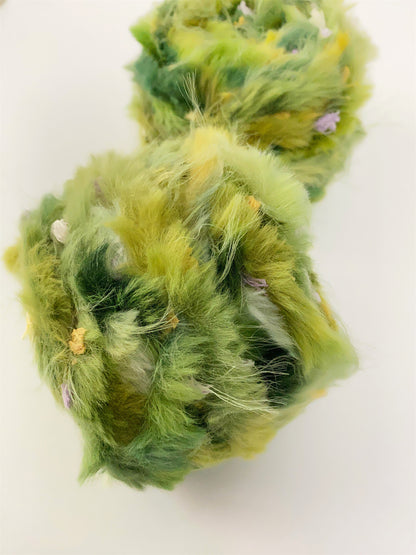 Close-up texture of Wild Meadow fancy yarn