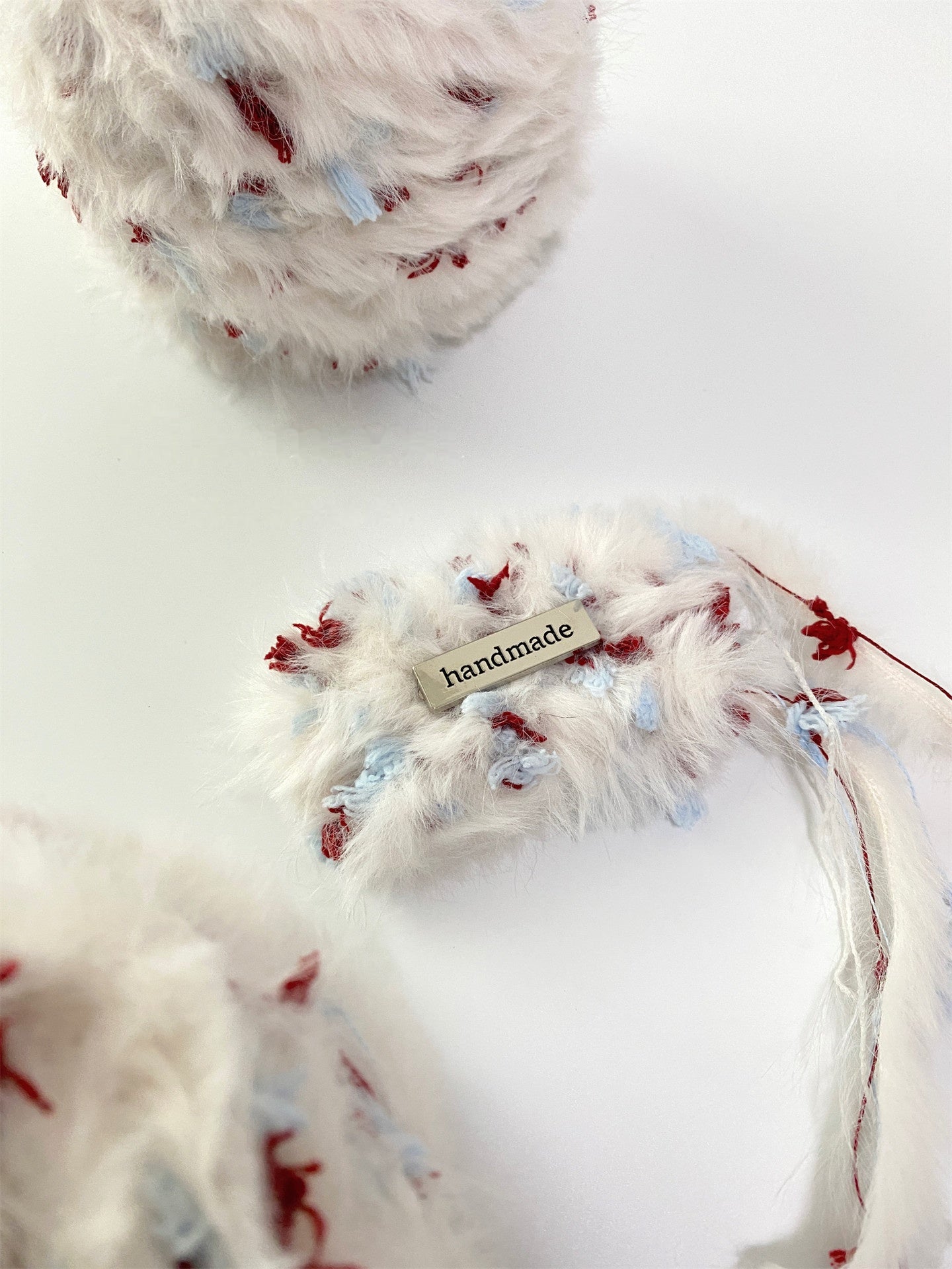 First Snow fancy yarn with crochet tools