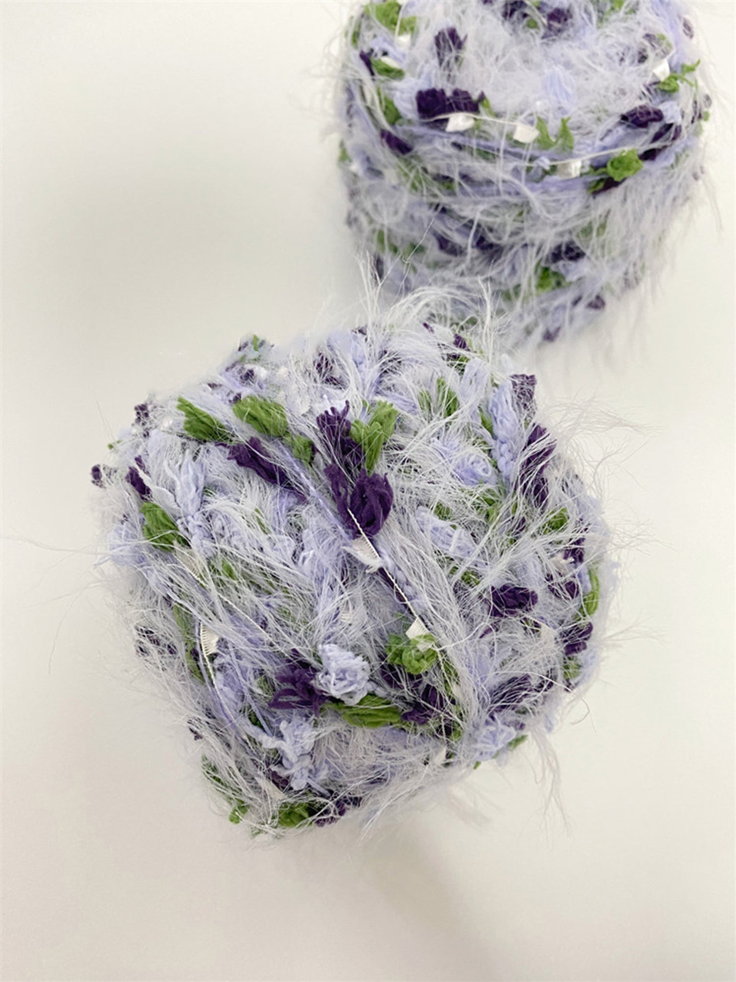Handmade crochet creation using Lavender Vine fancy yarn