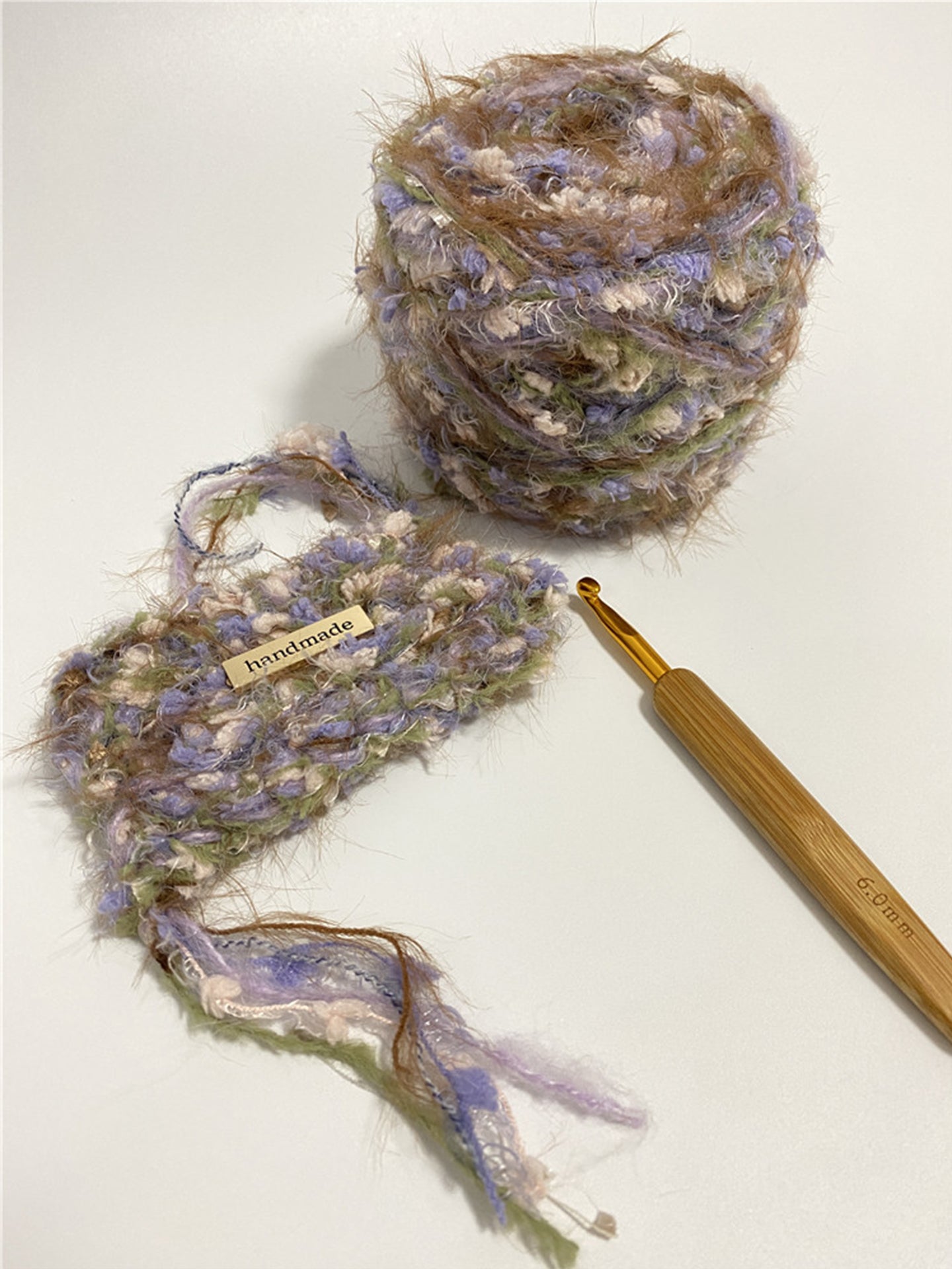 Close up texture of Cottage Garden soft fluffy textured yarn