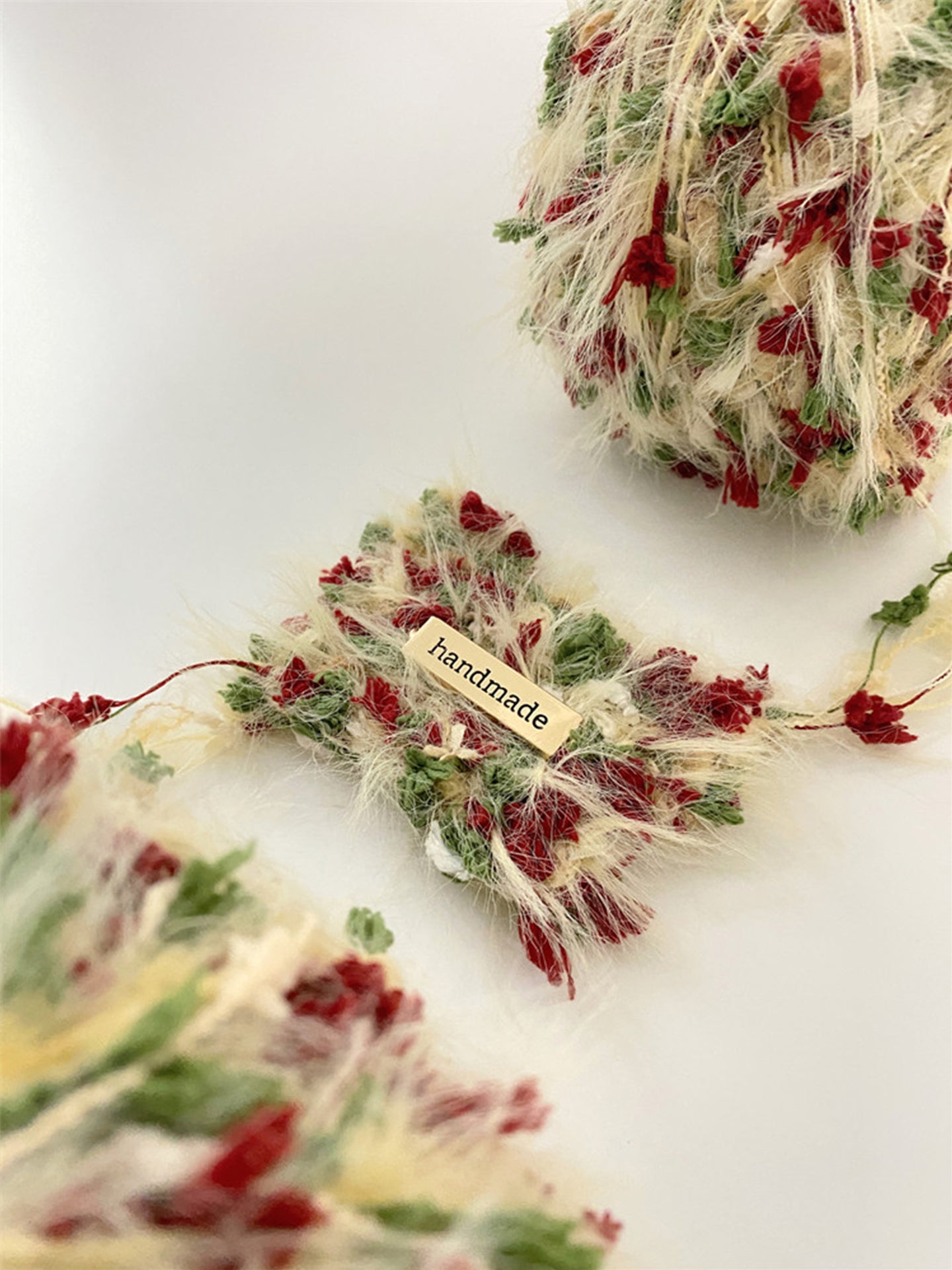 Nature inspired handmade project using Wild Rose textured yarn