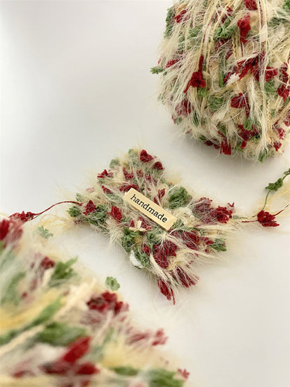 Nature inspired handmade project using Wild Rose textured yarn